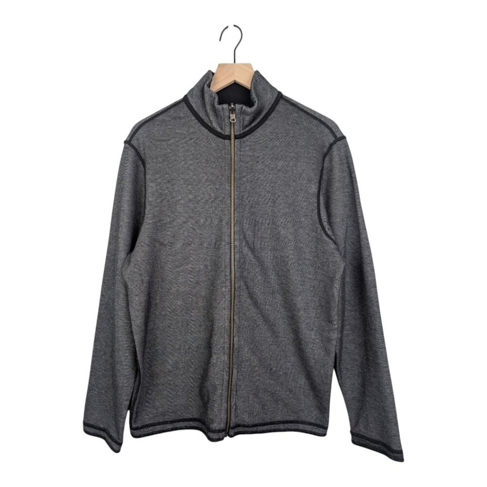 Cremieux Blue Label Full Zip Reversible Jacket, Black/Heather Gray, Men's Medium